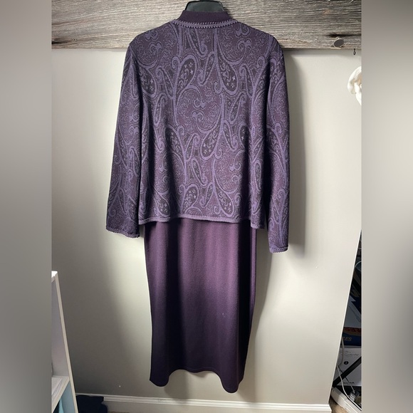 Purple Mock Neck Long Sleeve Sheath Dress for Cocktail Events - Picture 2 of 10